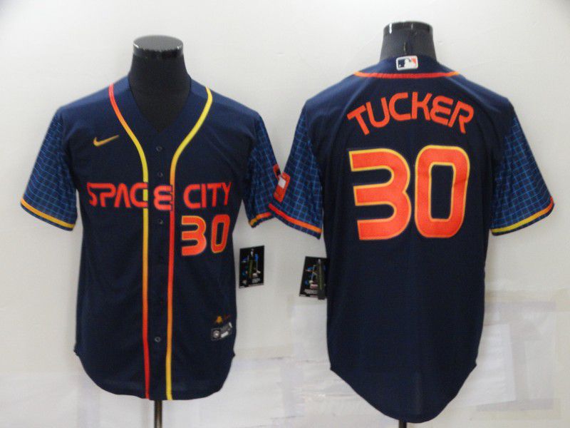 Men Houston Astros #30 Tucker Blue City Edition Game Nike 2022 MLB Jerseys->women mlb jersey->Women Jersey